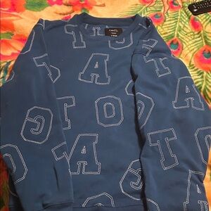 Forever 21 Navy Lettered Crewneck Sweater